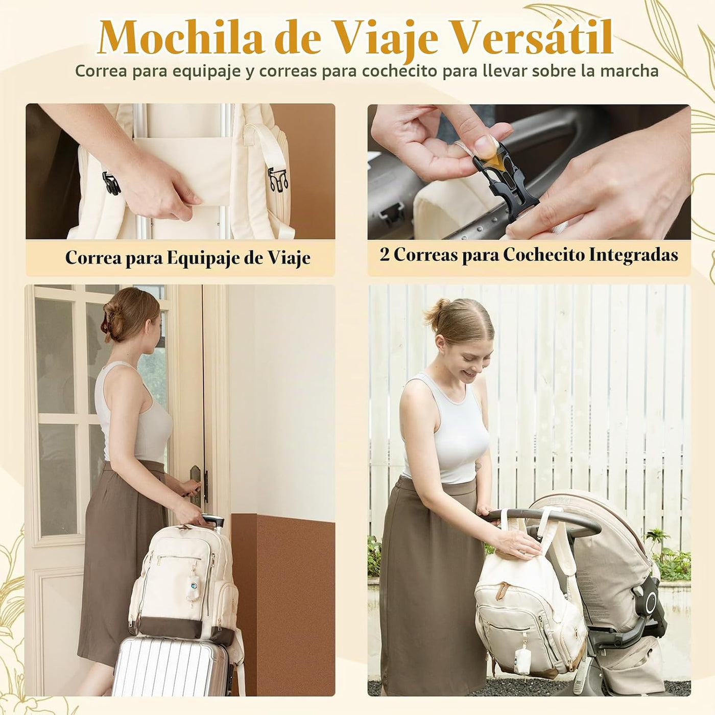 miss fong Mochila para pañales \u2013 Bolsa de pañales para bebé, b...