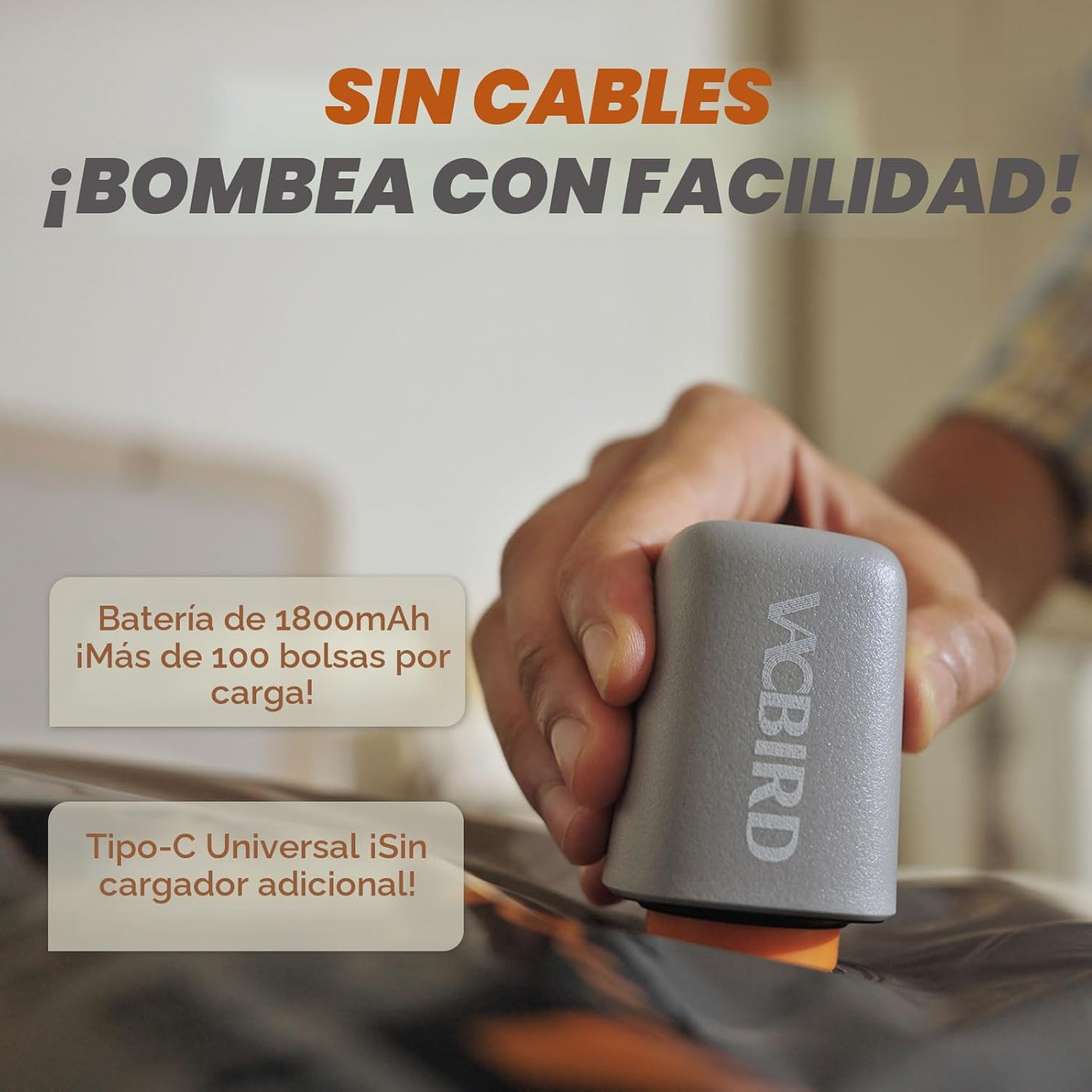 Juego de Bolsas de Almacenamiento de Viaje con Bomba Inalámbrica Re...
