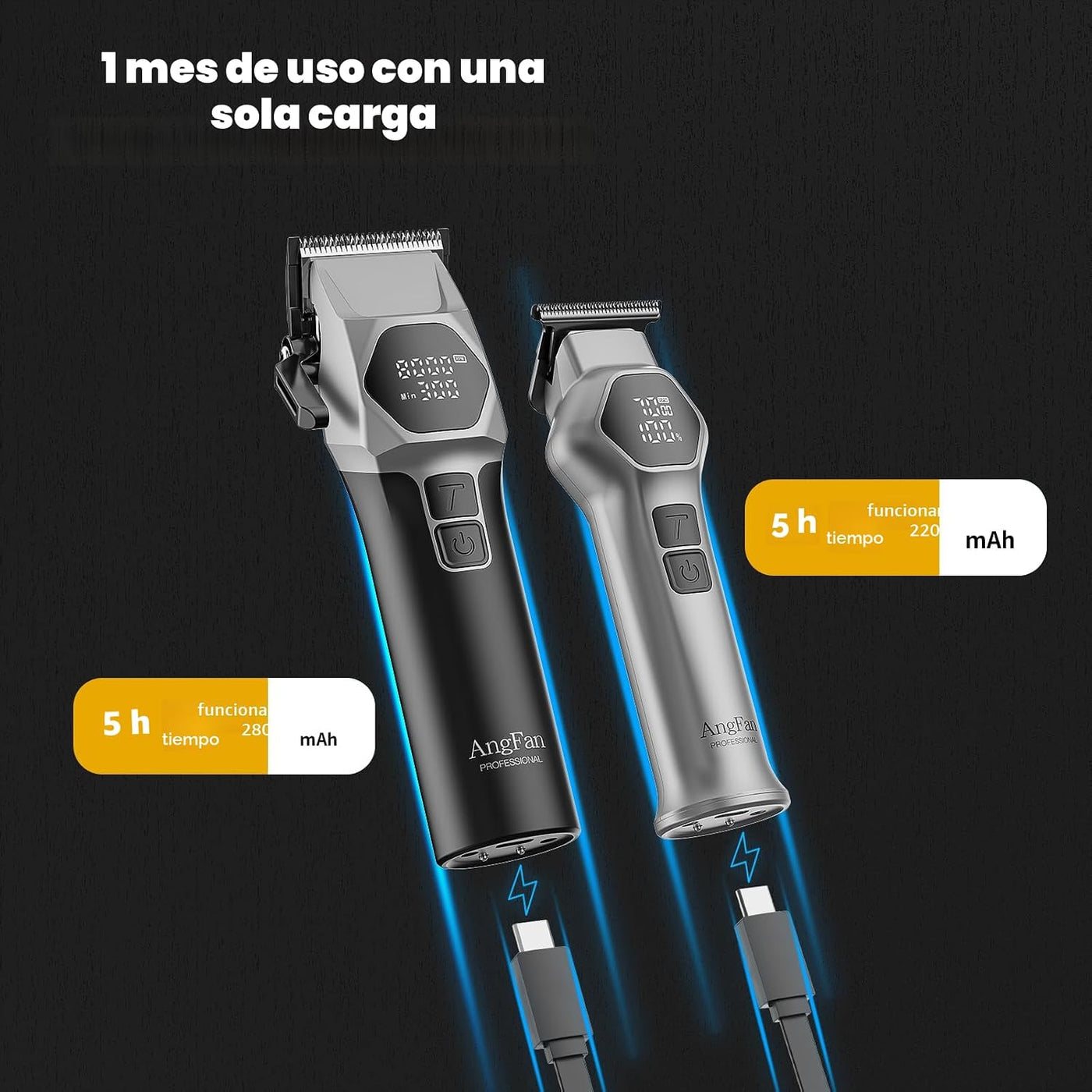 ANGFAN Cortapelos Profesionales para Hombres - Motor sin Escobillas...