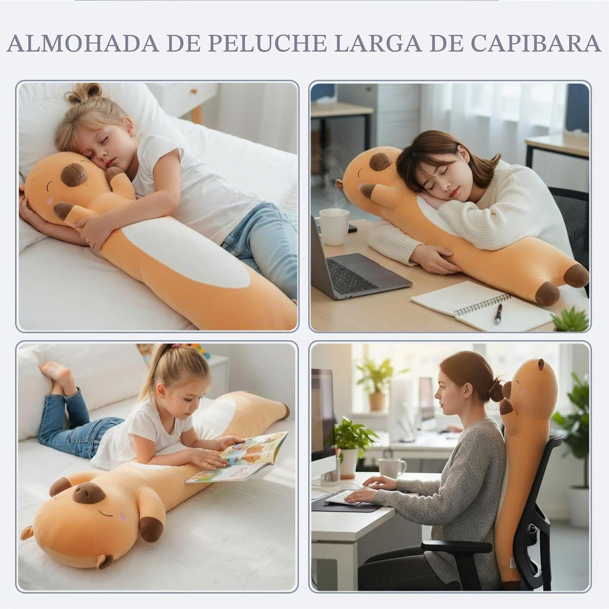 Somao Almohada gigante de felpa Capybara, almohada extra larga de 3...