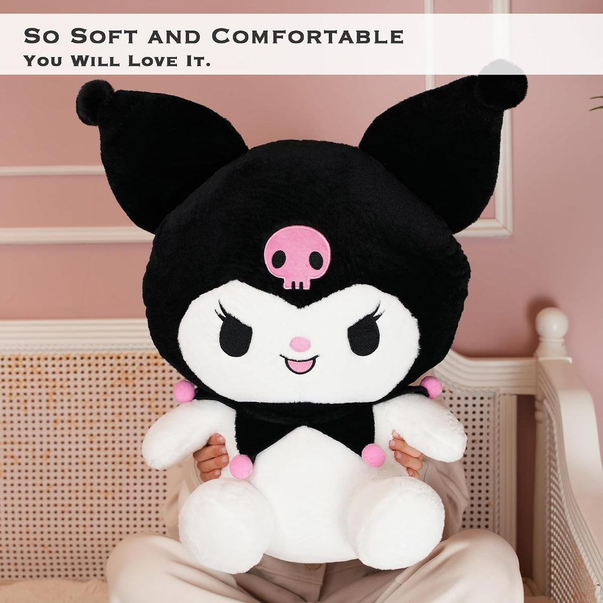 Juju - Peluche Kawaii negro (28 pulgadas), lindos animales de peluc...