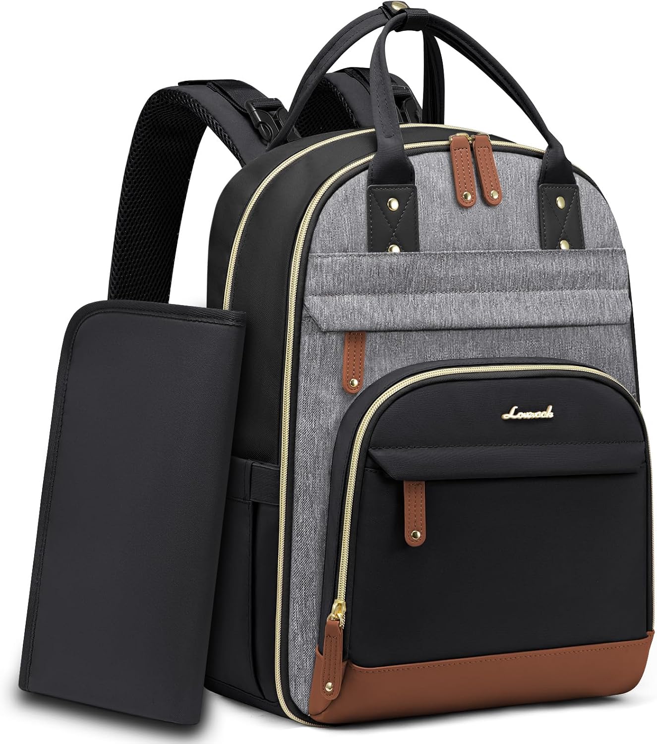 LOVEVOOK Mochila para Pañales, Bolsa de Bebé con Cambiador, Mochila...