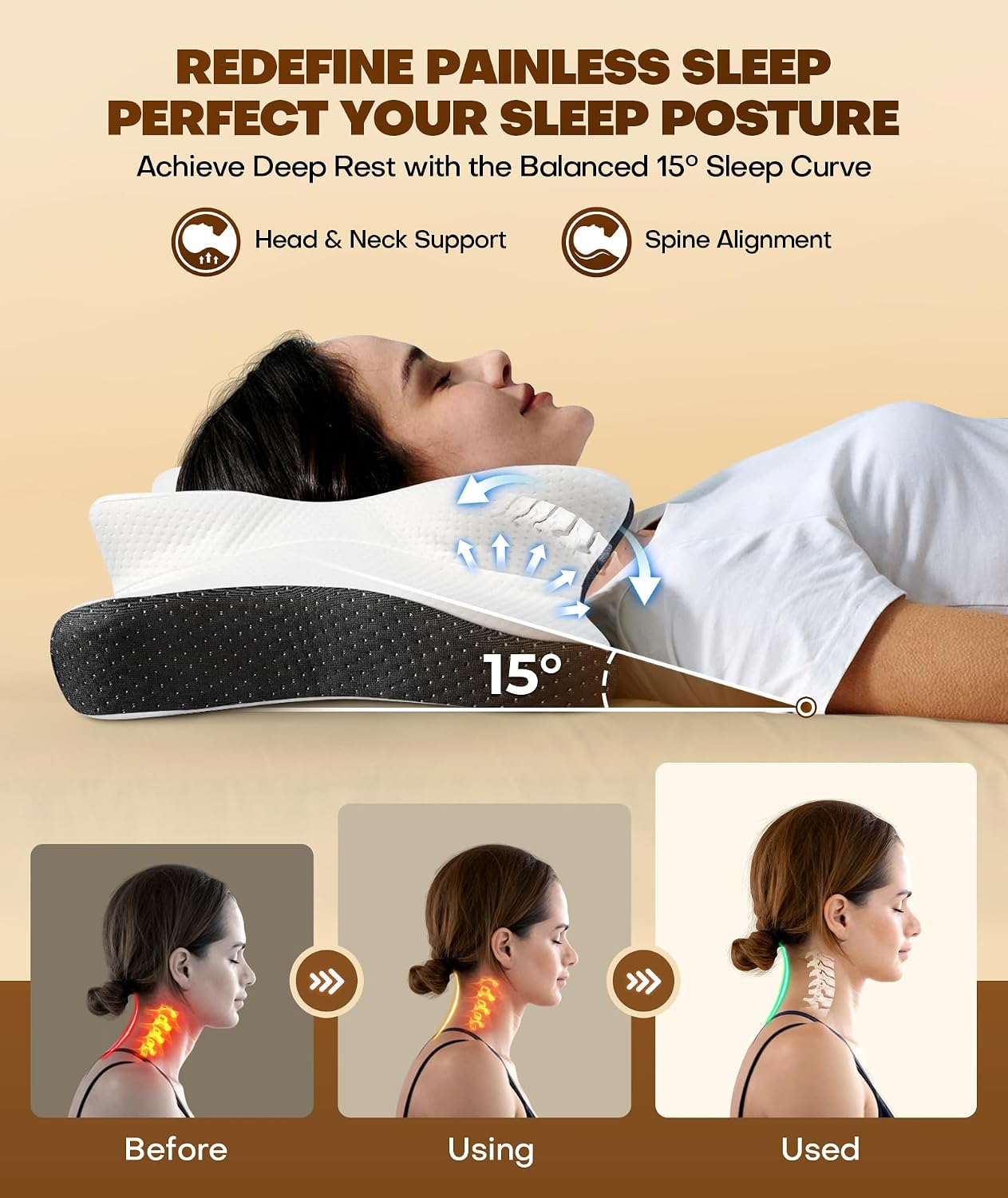 Cozyplayer Almohada cervical para el cuello verdaderamente refresca...