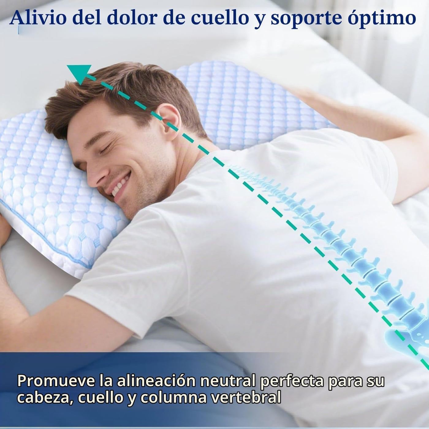 Almohada para Dormir Boca Abajo para Personas que Duermen de Espald...
