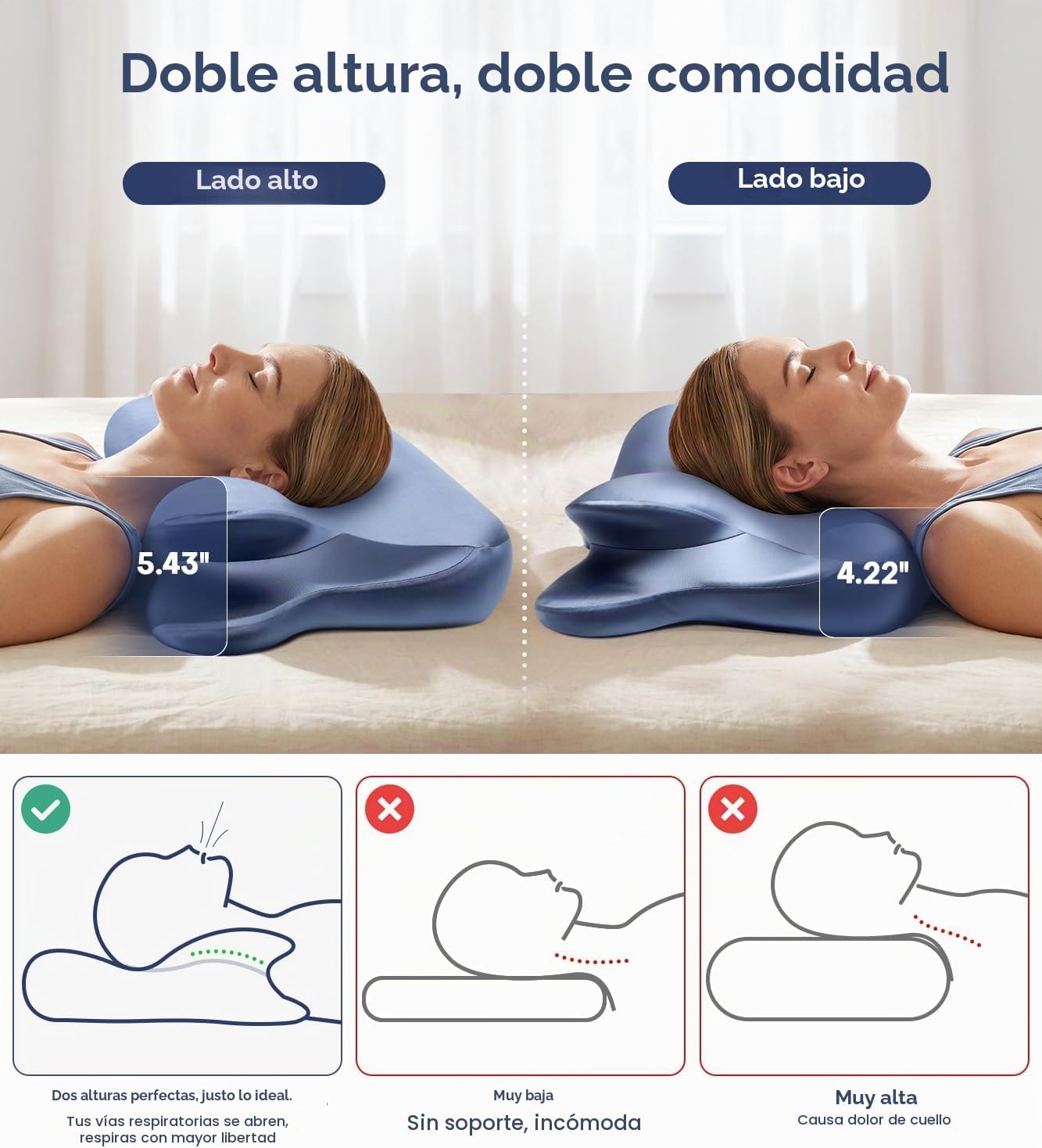 Almohada de espuma viscoelástica de gel de enfriamiento 2026, almoh...