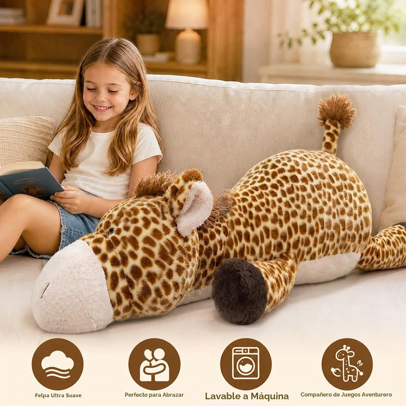 MMguai Animal de peluche de jirafa gigante de 40 pulgadas, bonita a...