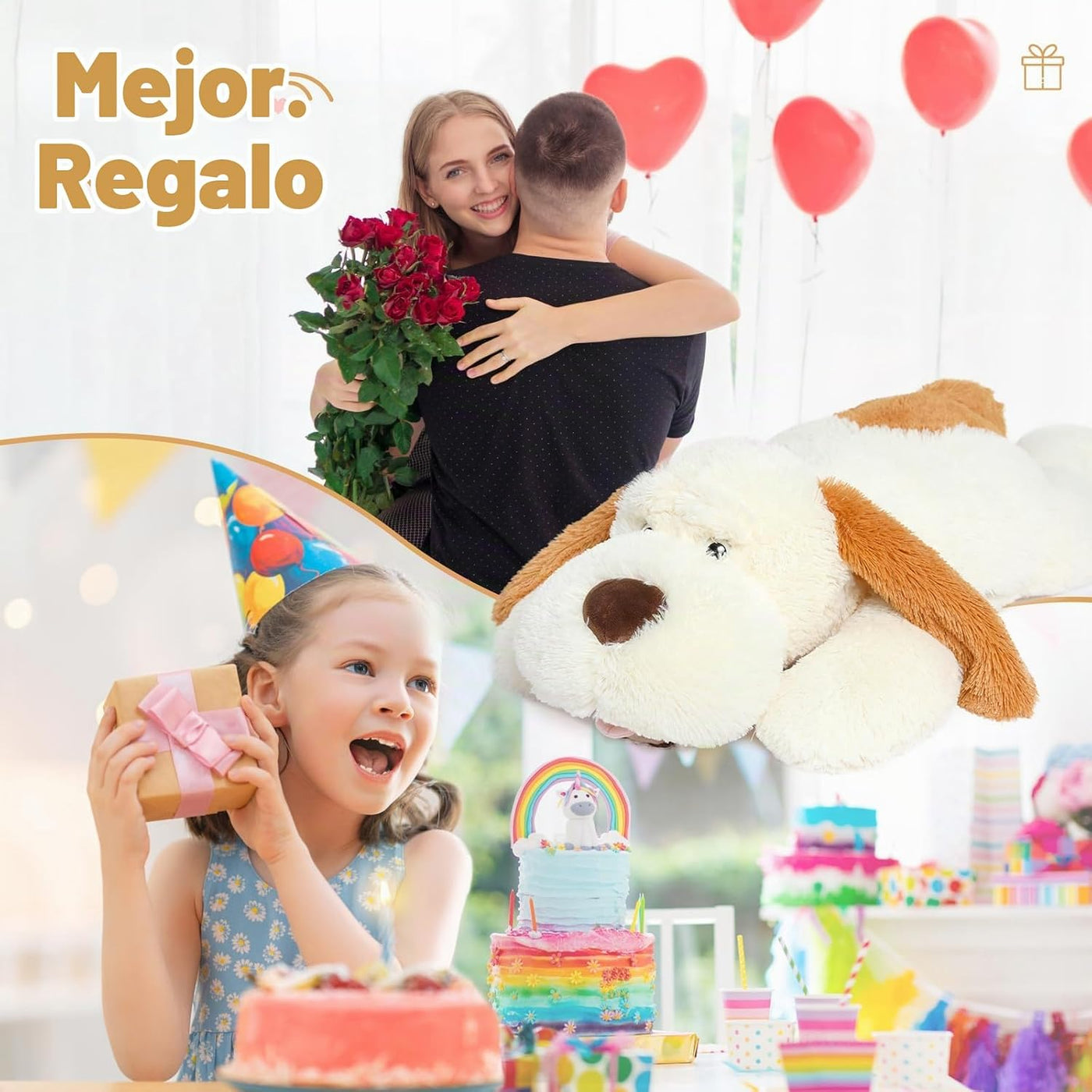 MorisMos Animales de peluche gigantes para perros grandes, 31 pulga...