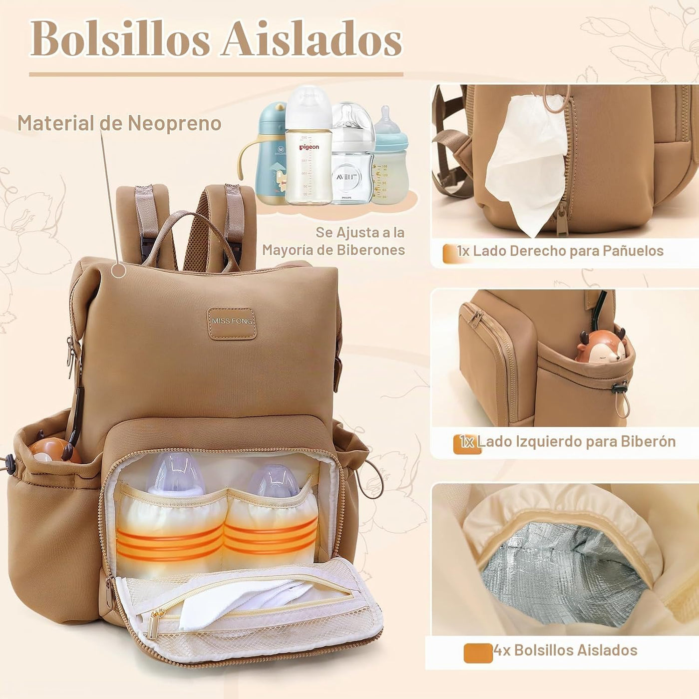 Miss Fong - Mochila para pañales Mochila de neopreno para bebé | Ma...