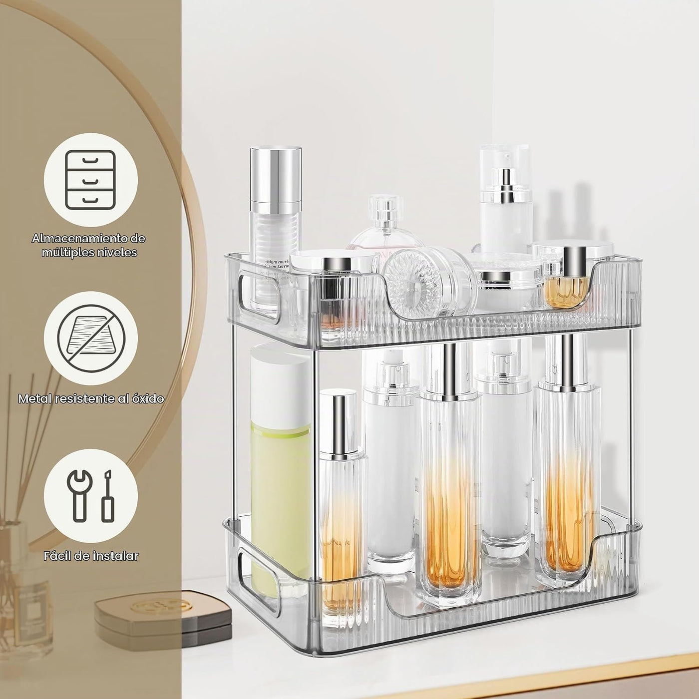TENDER EPOCH Organizador de encimera de baño de 2 niveles, organiza...