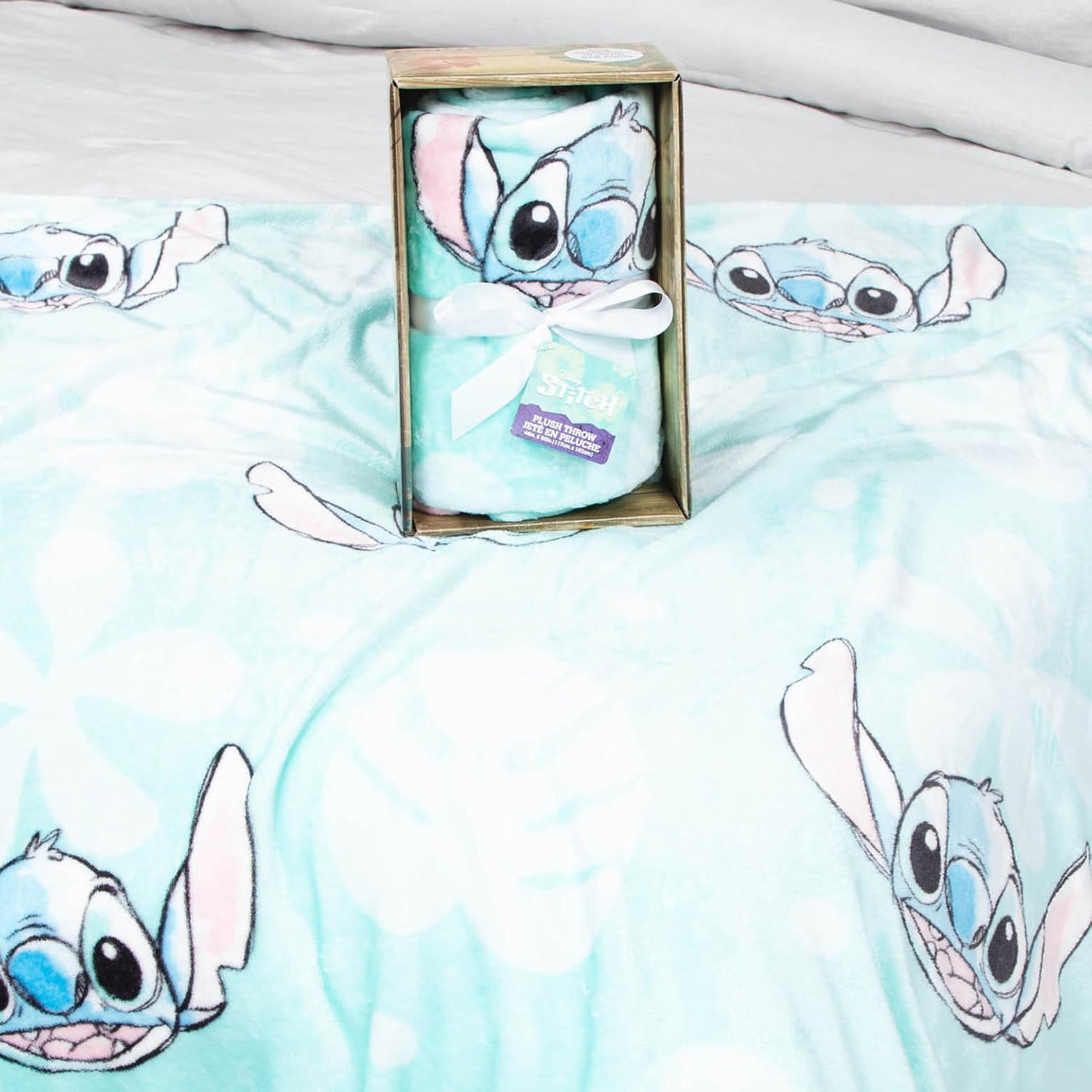 Jay Franco Disney Lilo & Stitch Manta Decorativa con Caja de Re...