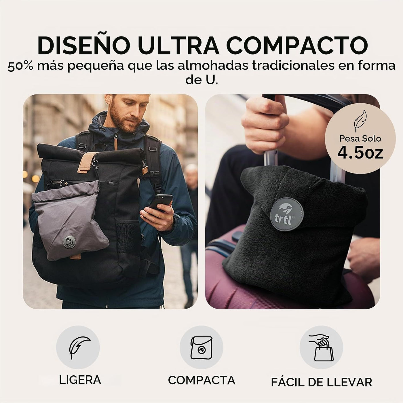 Almohada Trtl probado científicamente super suave cuello apoyo almo...