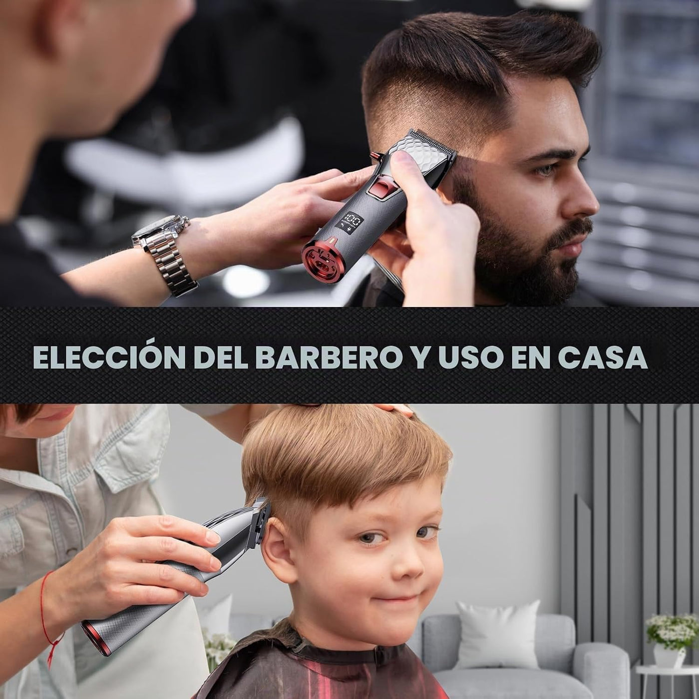 FADEKING® Cortapelos profesionales para hombres, cortapelos inalámb...