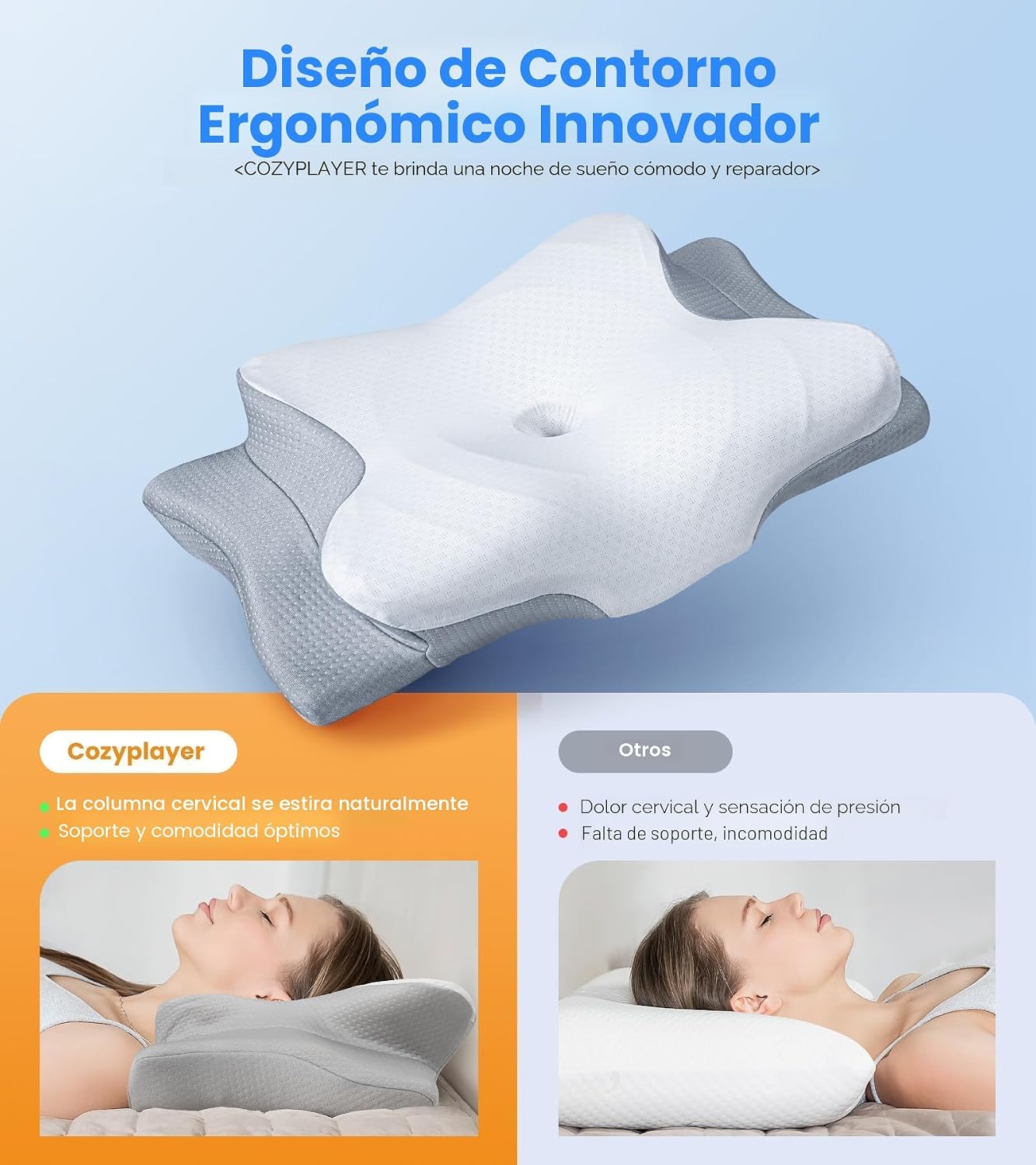 Almohada refrescante de alivio ultra del dolor para soporte del cue...