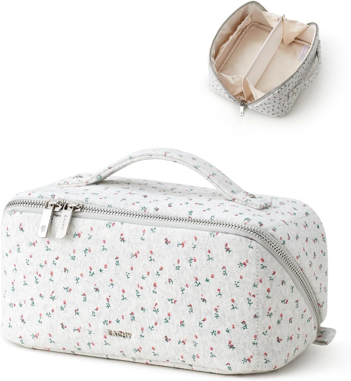 EACHY Bolsa de maquillaje de viaje, bolsas de cosméticos de gran ca...