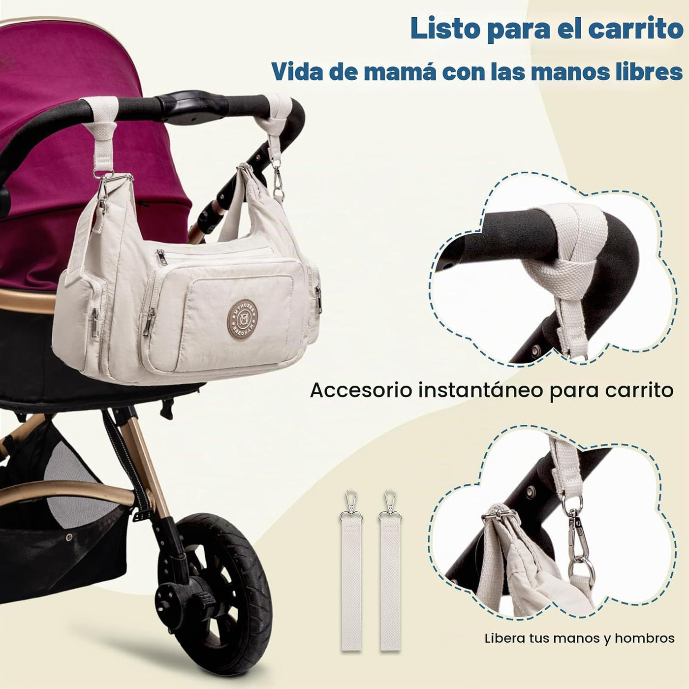Bolsas cruzadas acolchadas para mujer, bolsa grande para pañales co...