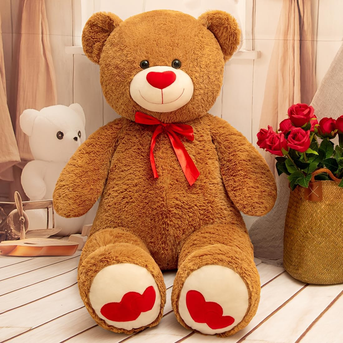 Oso de peluche grande de 43.3 pulgadas, oso de peluche gigante con...