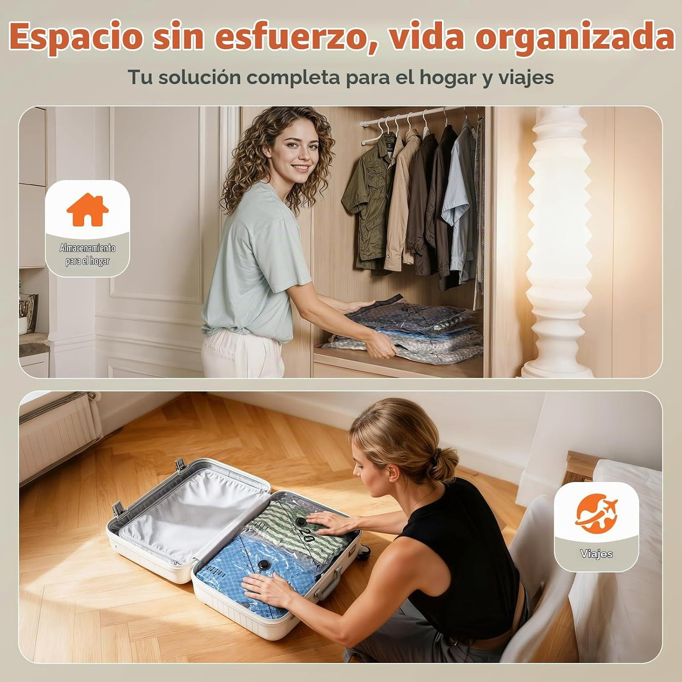 Nicetree Paquete de 17 bolsas de almacenamiento al vacío para viaje...