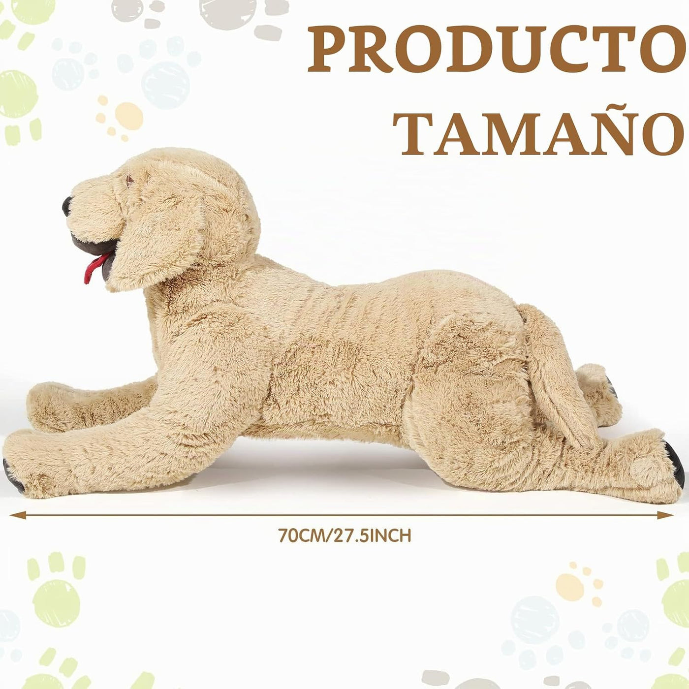 Geosar Almohada de felpa suave de 27.5 pulgadas Golden Retriever |...