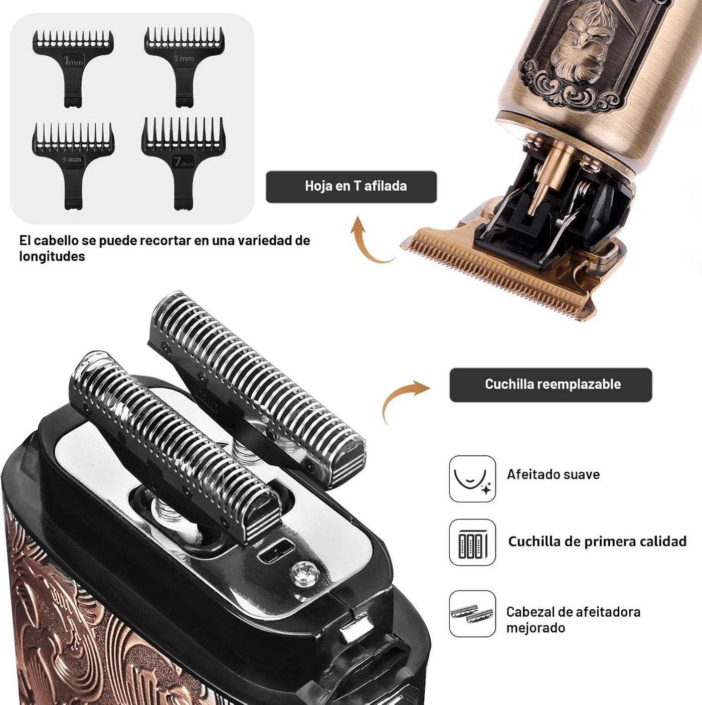 Ufree Afeitadora de papel y recortadora de pelo de barba, maquinill...