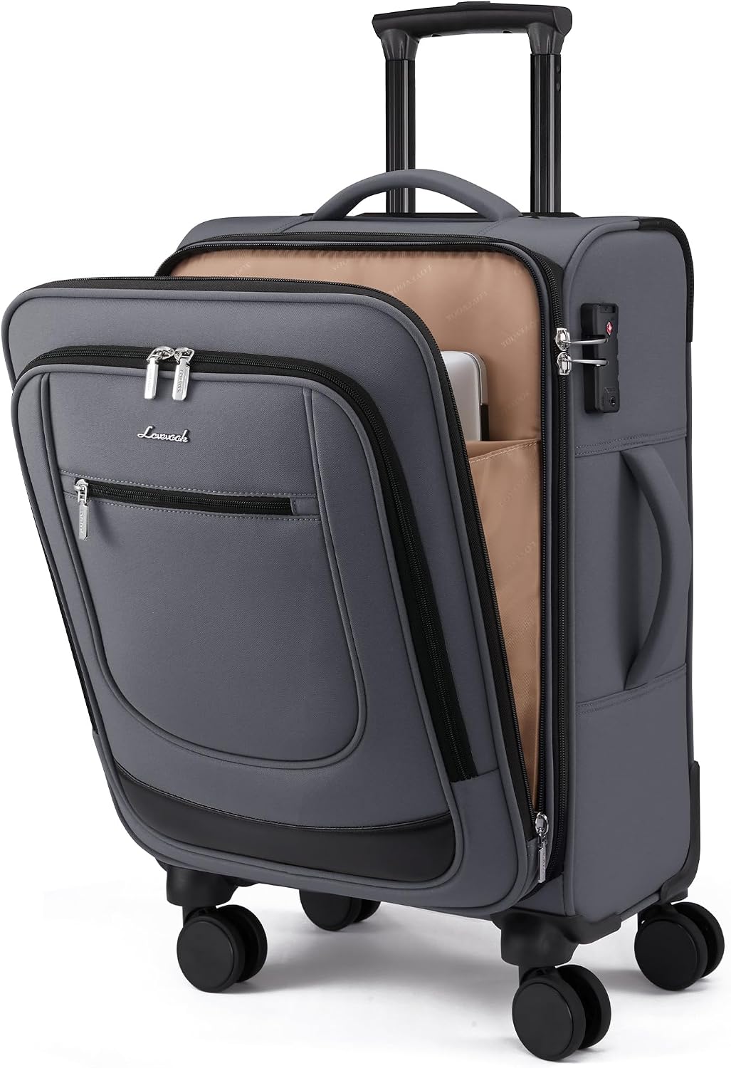 LOVEVOOK Maletas Softside con ruedas para viajes para mujeres y hom...