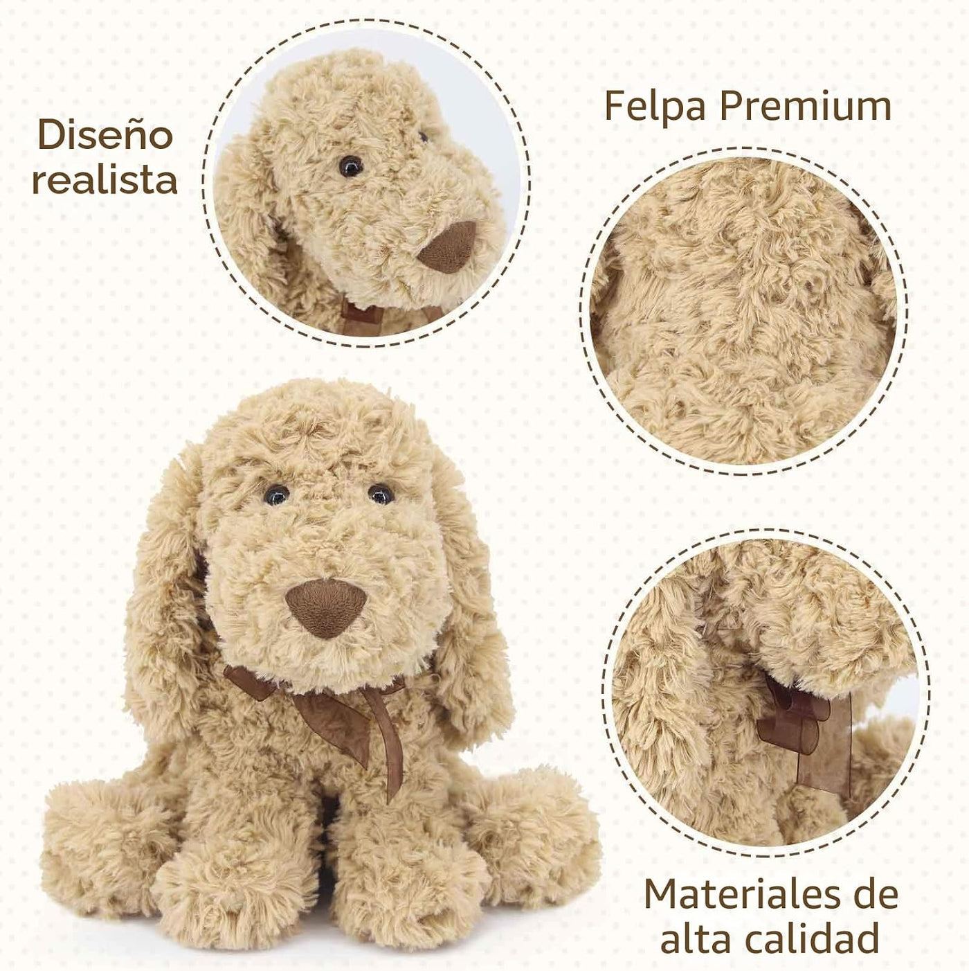 WEIGEDU Poodle Puppy Goldendoodle - Animal de peluche, dorado, 11.8...