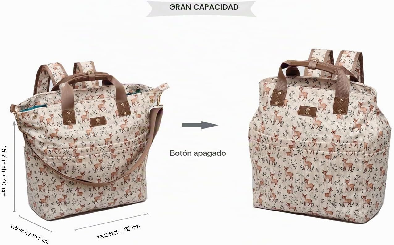 ESVAN Mochila de Pañales Bolsa de Mano Totepack Mochila Bandolera 3...