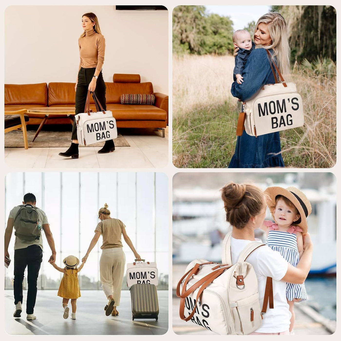 Pripher Bolsa de pañales para mamá, mochila de gran capacidad, bols...