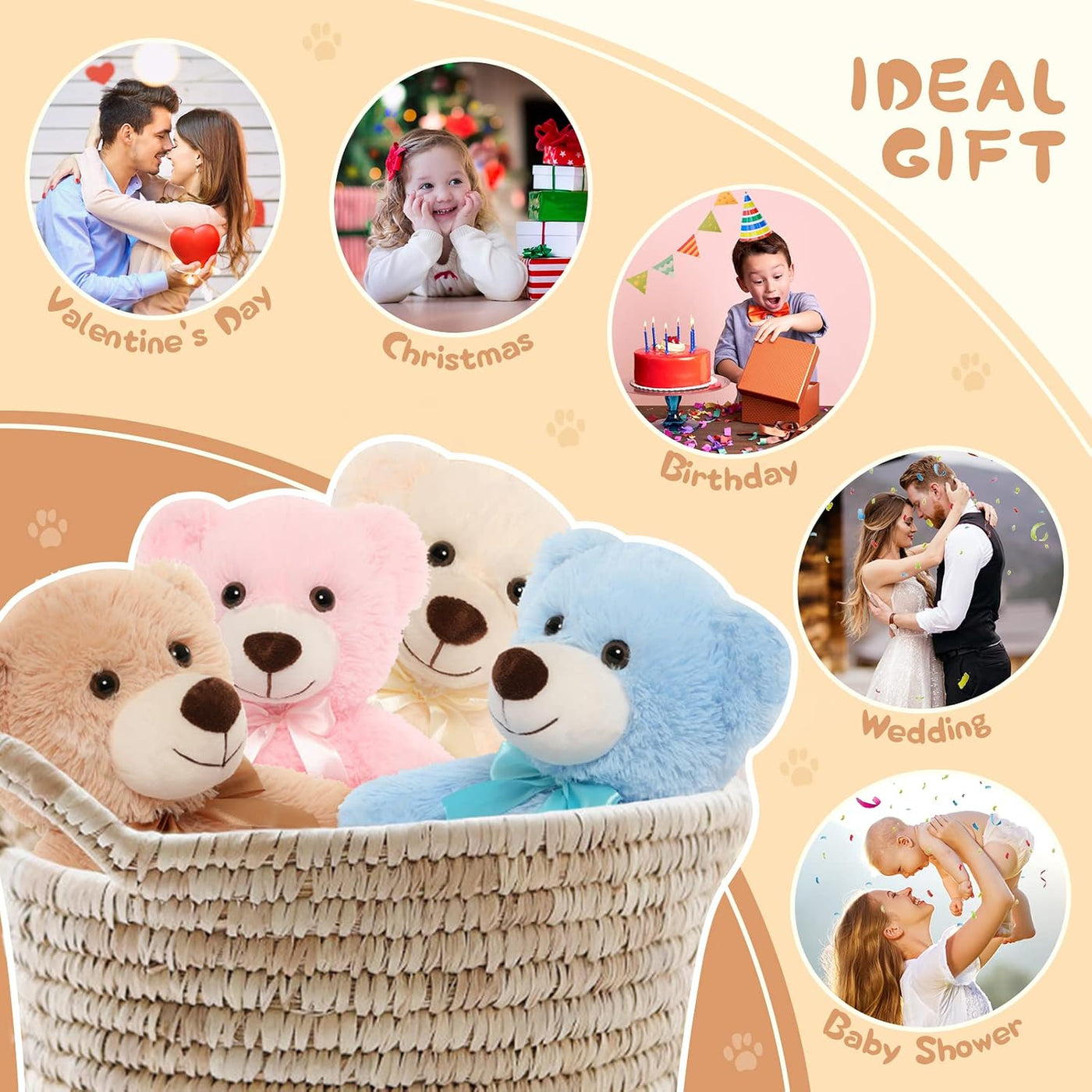MorisMos Oso de peluche a granel para niños y niñas, osito de peluc...