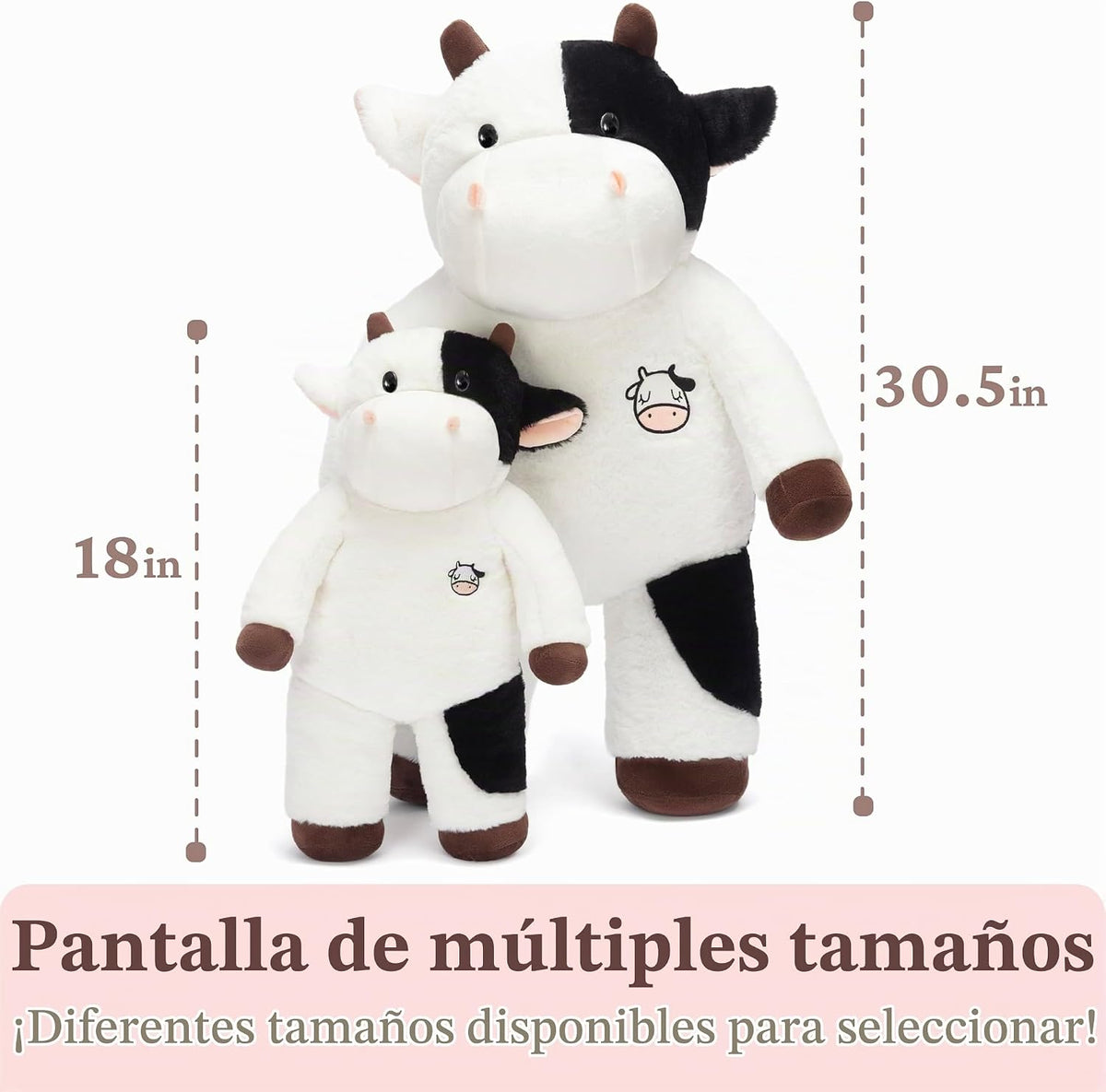 IKASA Juguete de peluche de vaca grande, 18 pulgadas, juguetes espo...