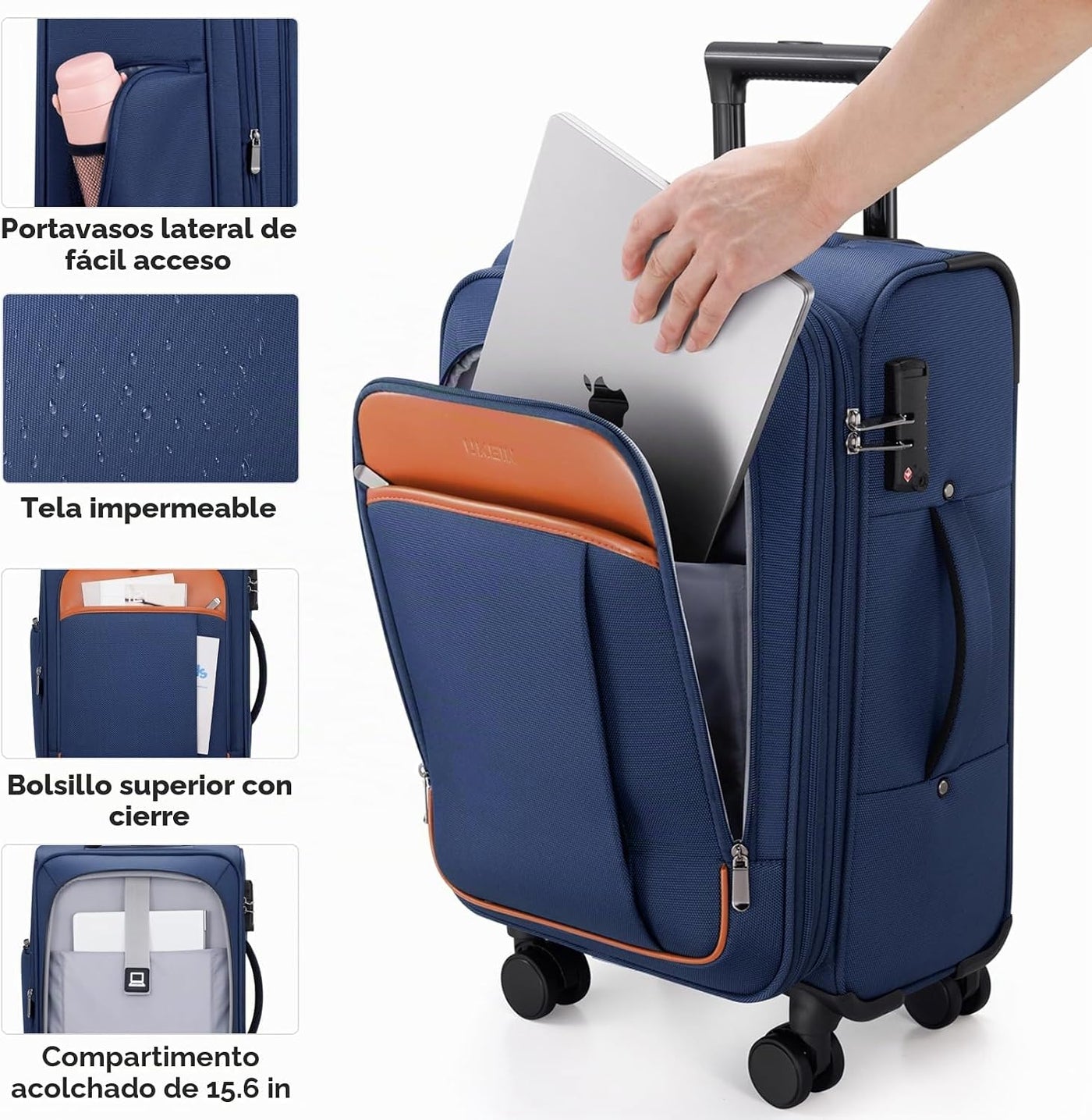 Softside - Maleta de mano expandible con apertura superior de 20 pu...