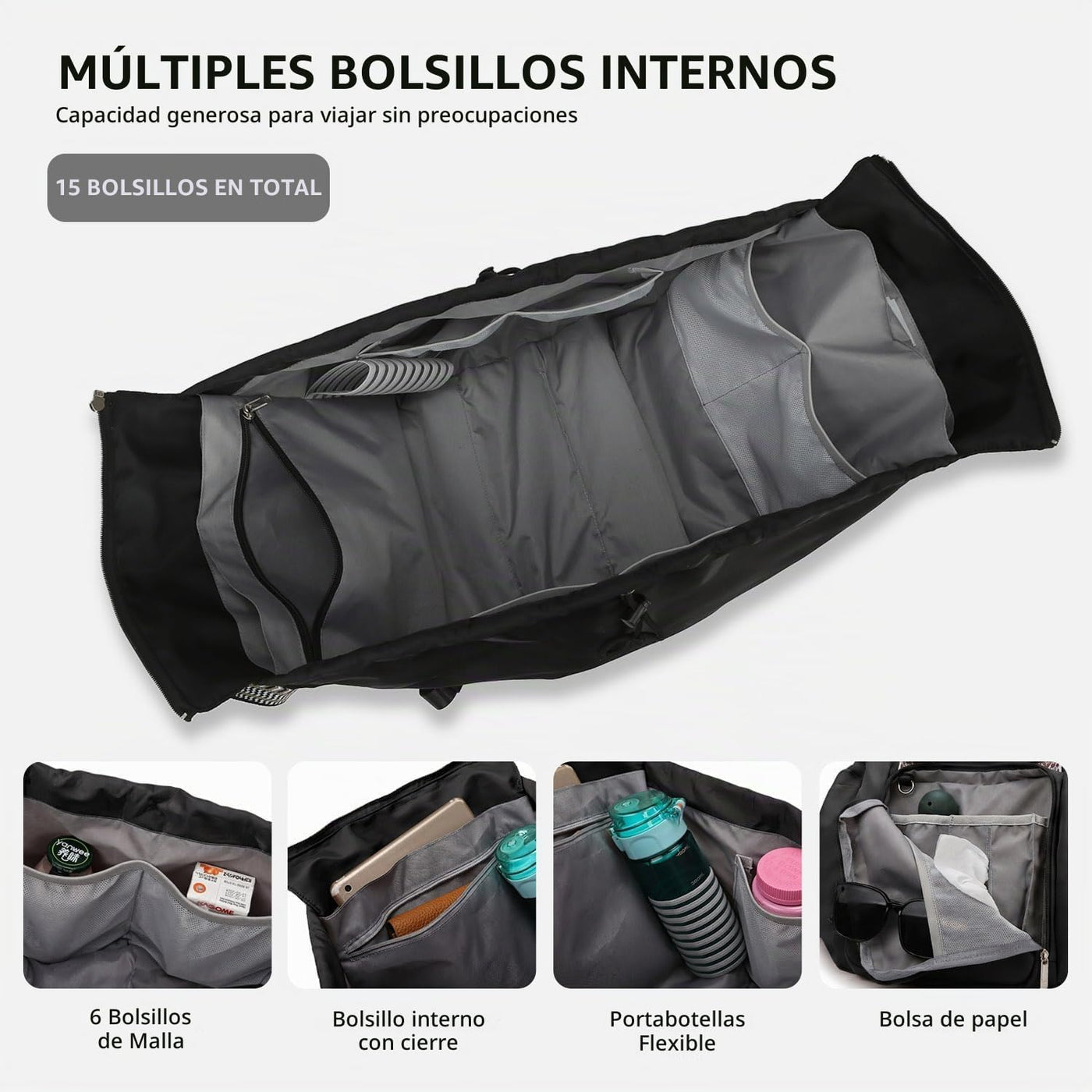 BELLPO Mochila convertible para todos los días, bolsa para pañales,...
