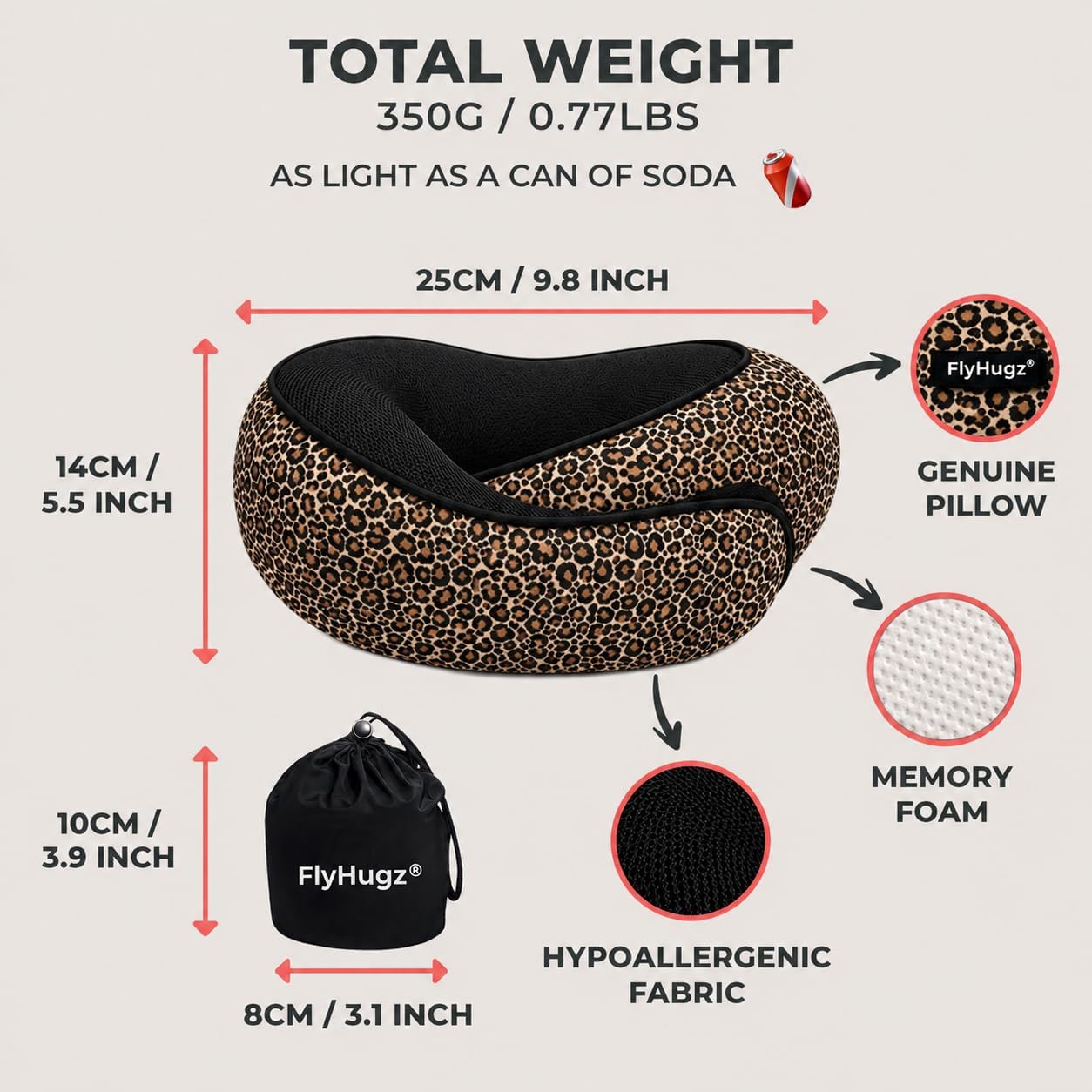 FlyHugz® Almohada de viaje para el cuello | Almohada cervical de es...