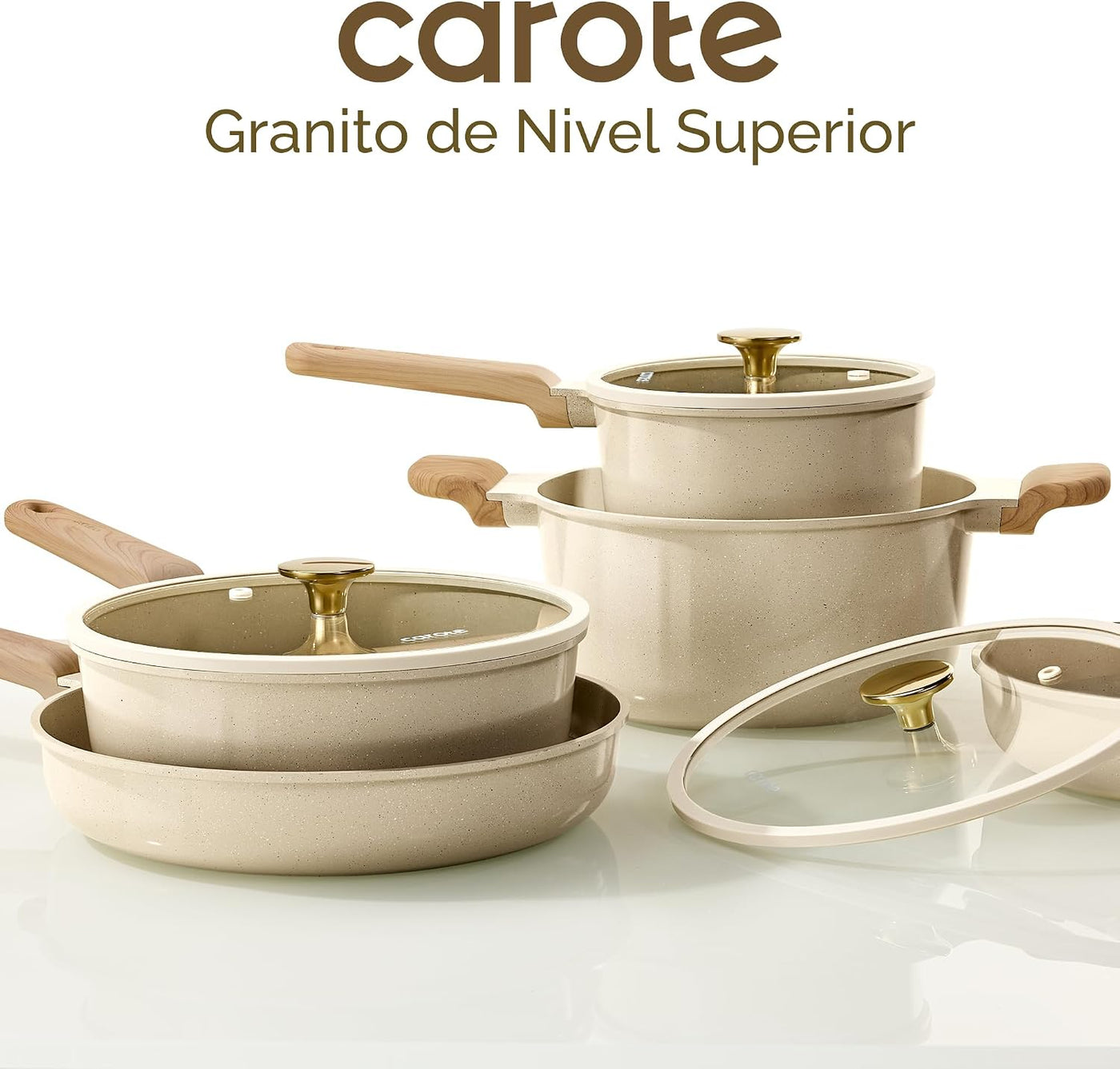 CAROTE Juego de ollas y sartenes, juego de utensilios de cocina de...