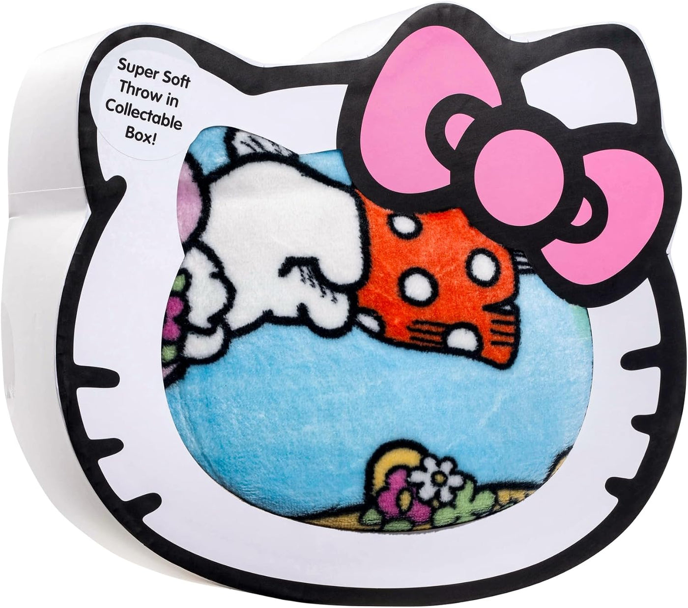 Manta de Hello Kitty con caja de regalo, medidas de 46 x 60 pulgada...