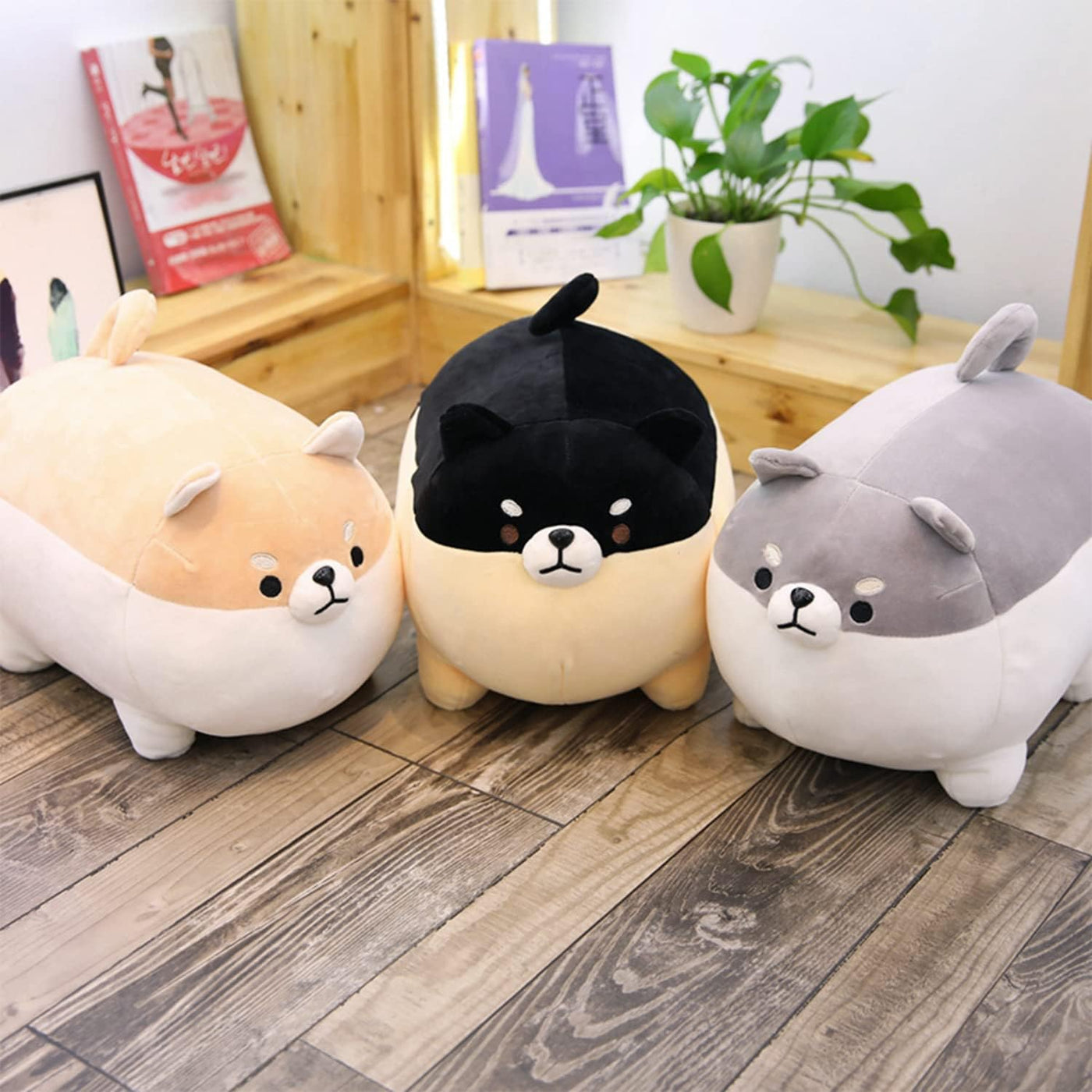 FLORVIV Almohada de peluche de perro gordo de 19.6", Shiba Inu,...
