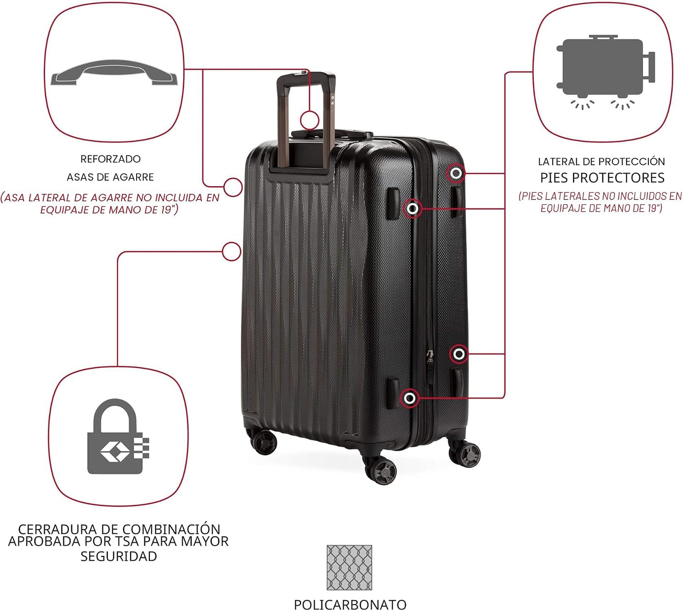 SWISSGEAR 7272 Energie - Maleta rígida expandible con ruedas girato...