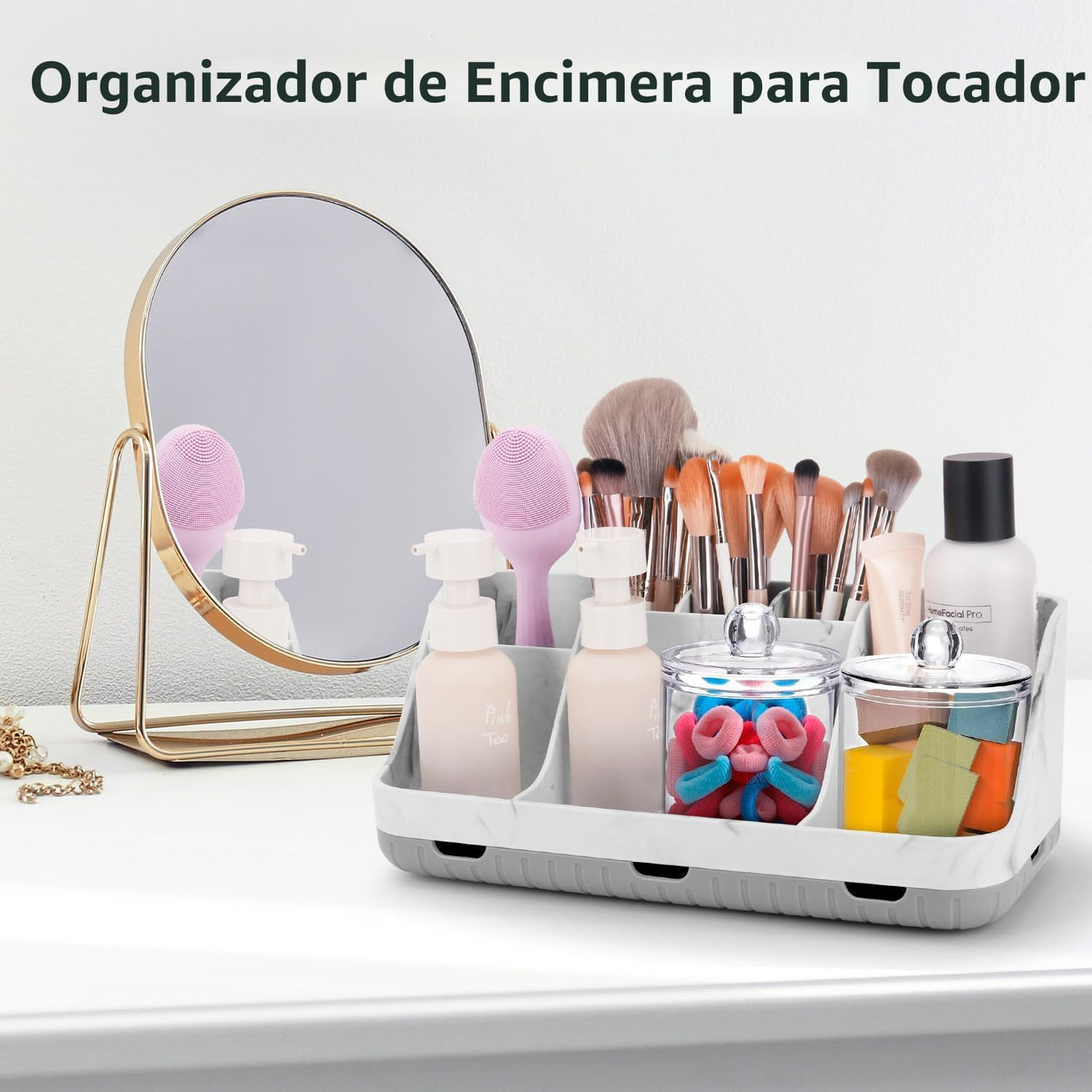 GFWARE Juego de soporte para cepillos de dientes de baño con dispen...