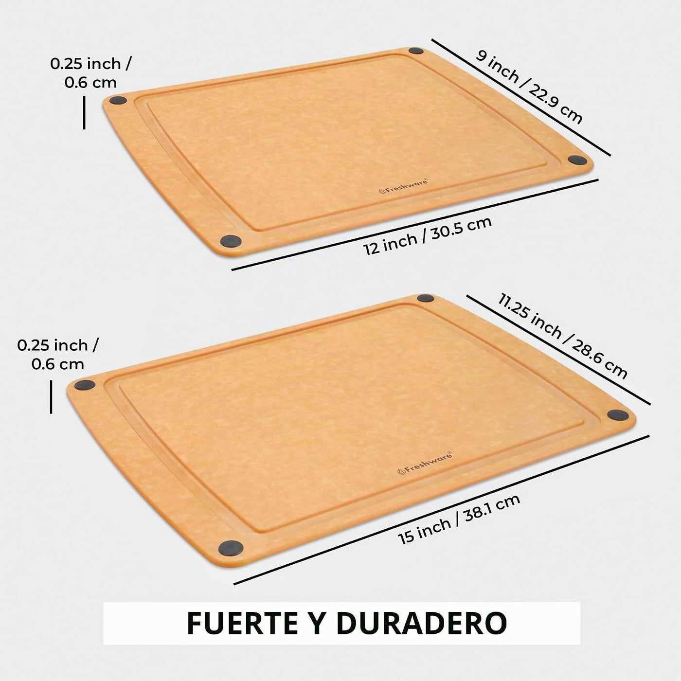 Freshware Tablas de cortar de madera para cocina, ranura para jugos...