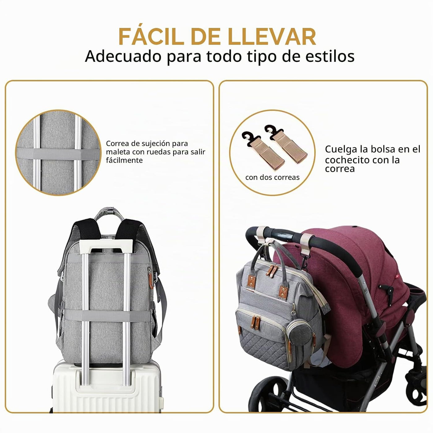 GurZinn Mochila de Pañales para Bebé con Estación de Cambio, Viaje...