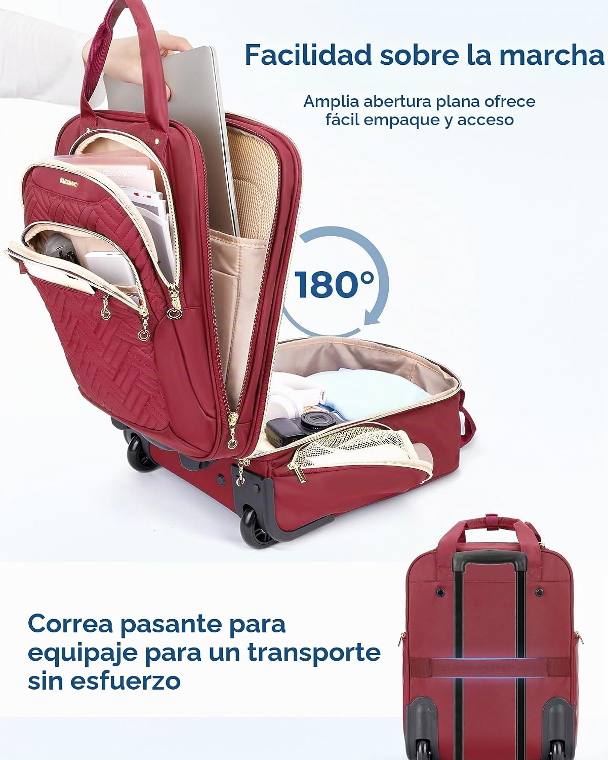 BAGSMART - Maleta de mano para debajo del asiento, maleta suave de...