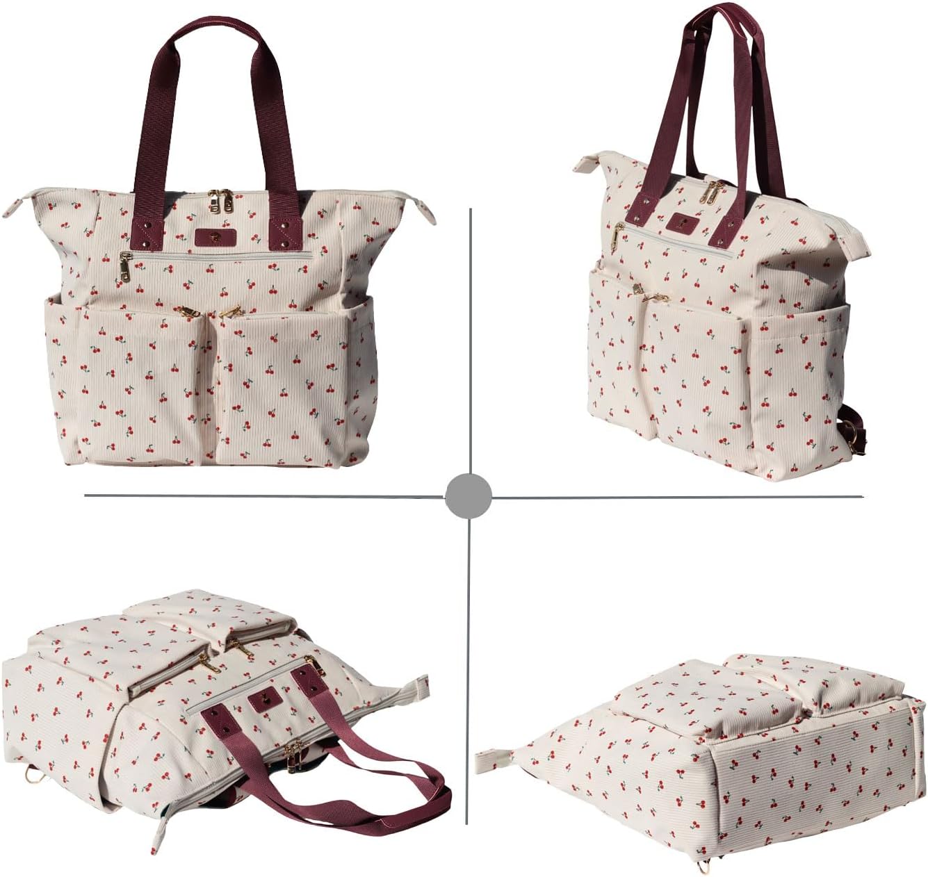 ESVAN Bolsa de pañales Totepack Mochila 2 en 1 para mujer, multifun...
