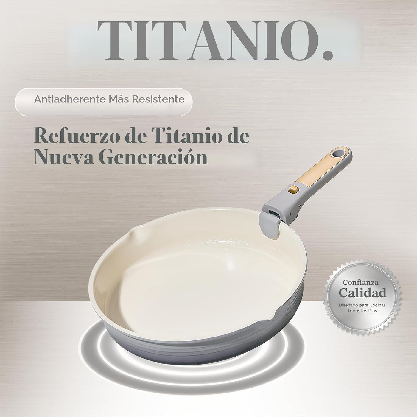 CAROTE Juego de utensilios de cocina de titanio de 17 piezas, juego...