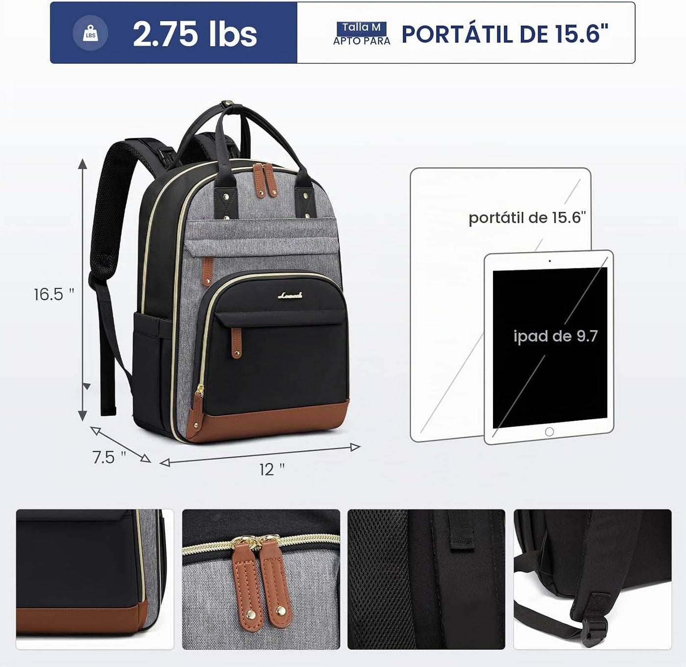 LOVEVOOK Mochila para Pañales, Bolsa de Bebé con Cambiador, Mochila...