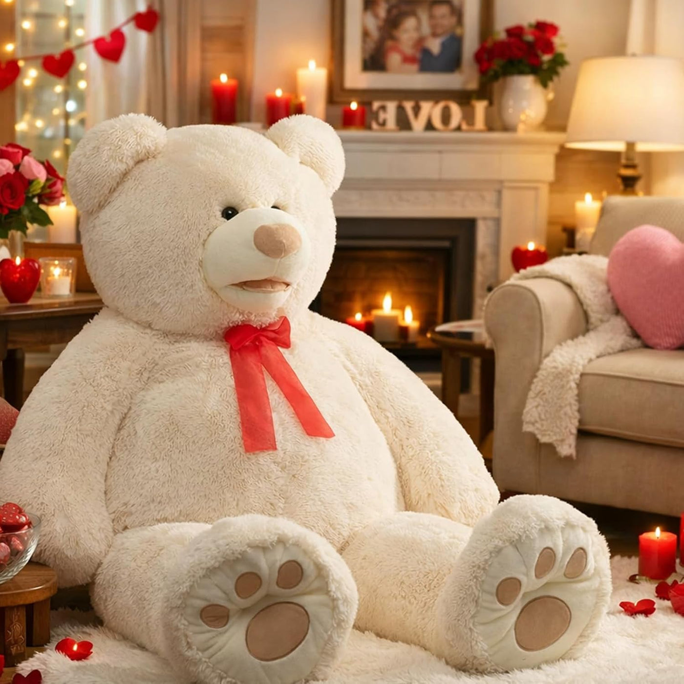 HollyHOME Oso de peluche gigante de 5 pies con huellas grandes, reg...