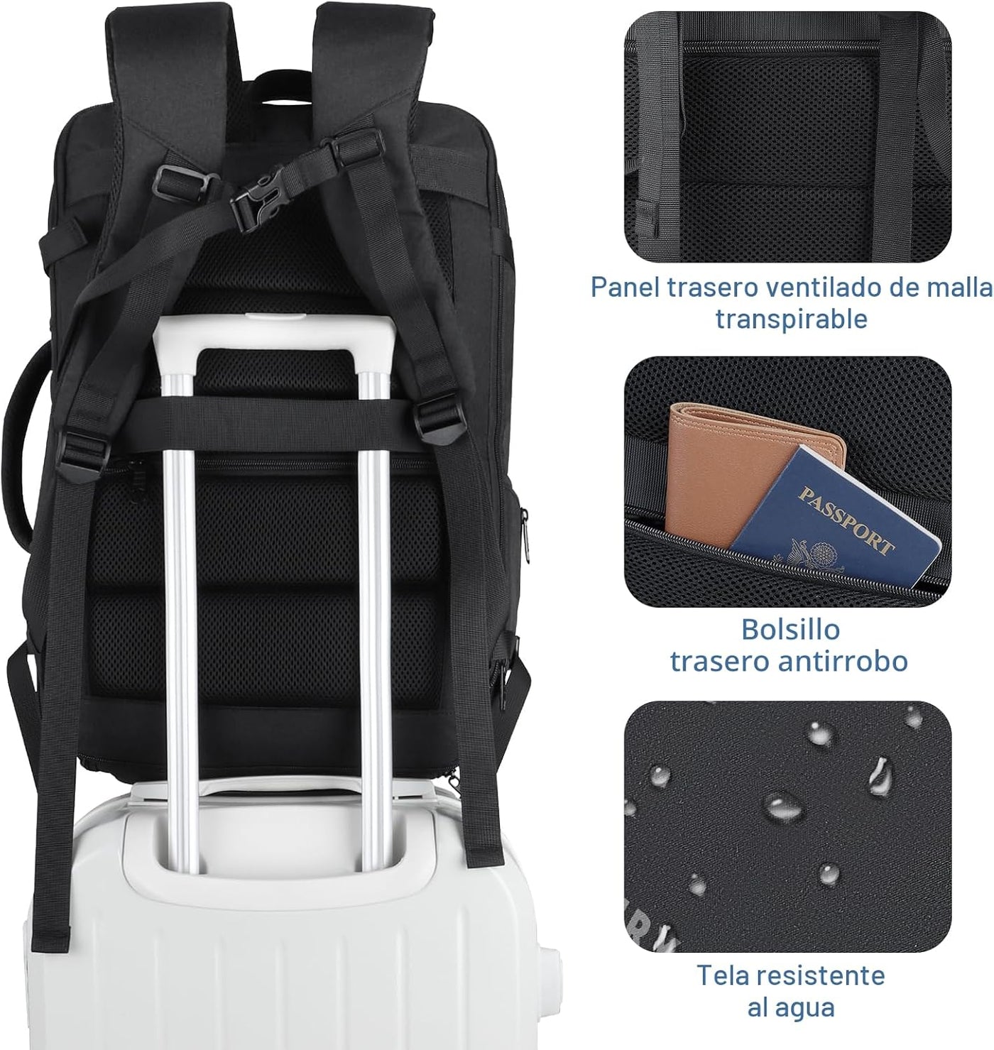 Gieury Mochila de Equipaje de Mano, Mochila de Viaje de 50L, Mochil...