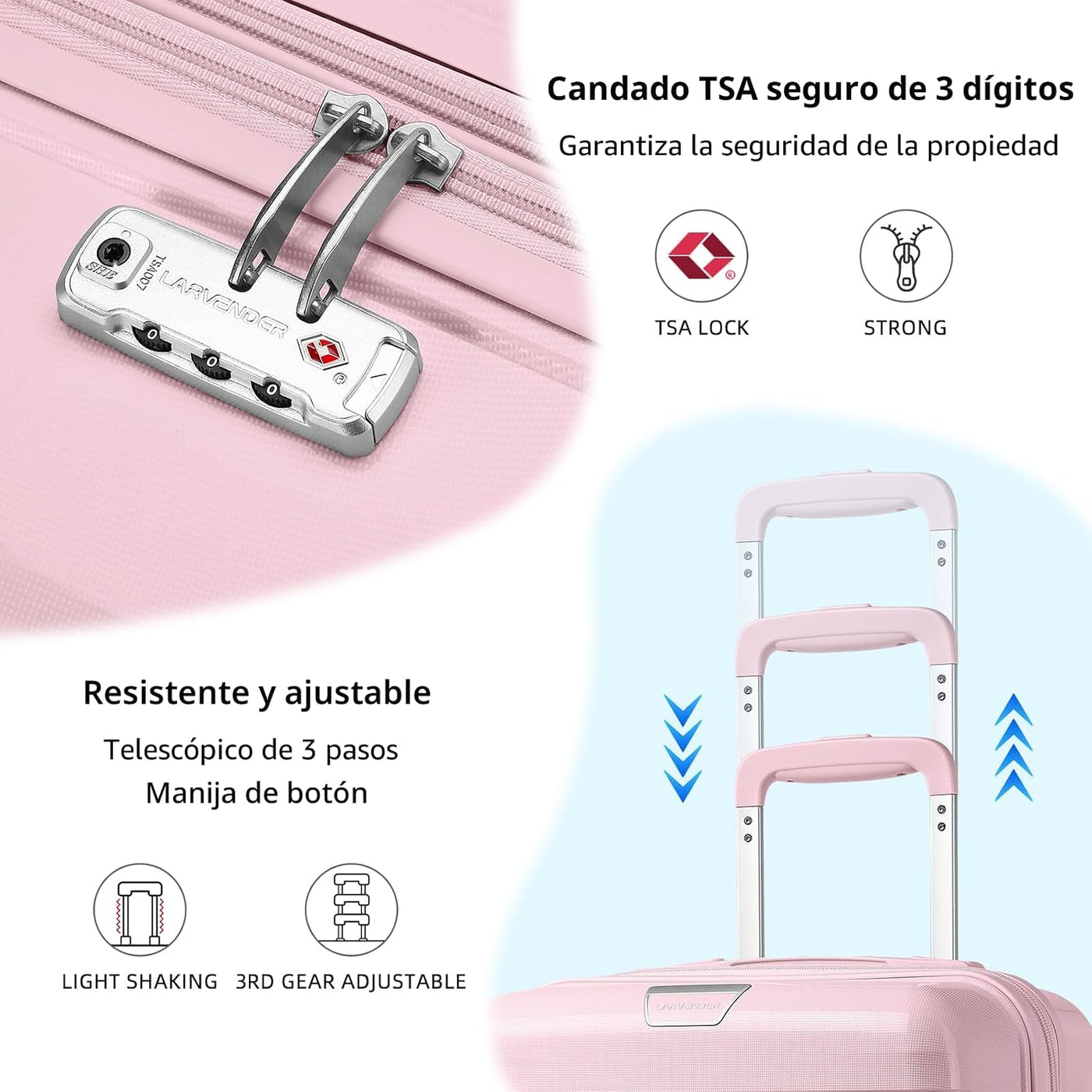 LARVENDER Juego de maletas de 5 piezas, equipaje suave expandible |...