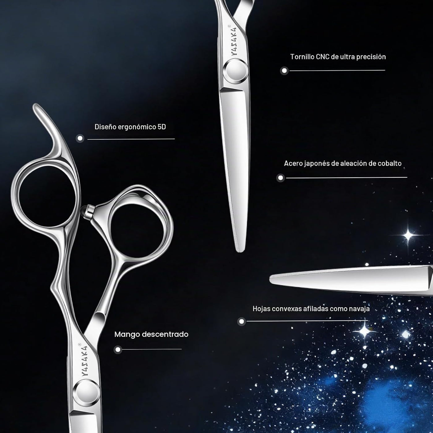 Tijeras de corte de cabello de 5.5 pulgadas, tijeras de peluquero p...