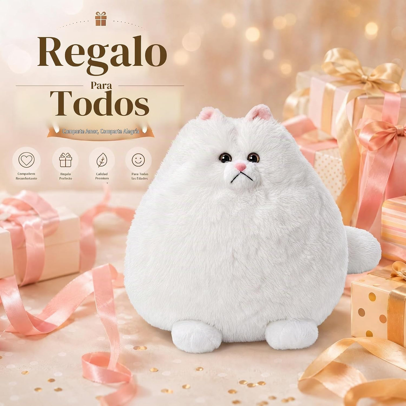 Winsterch - Gato blanco gigante de peluche, 20 pulgadas | Lindo jug...