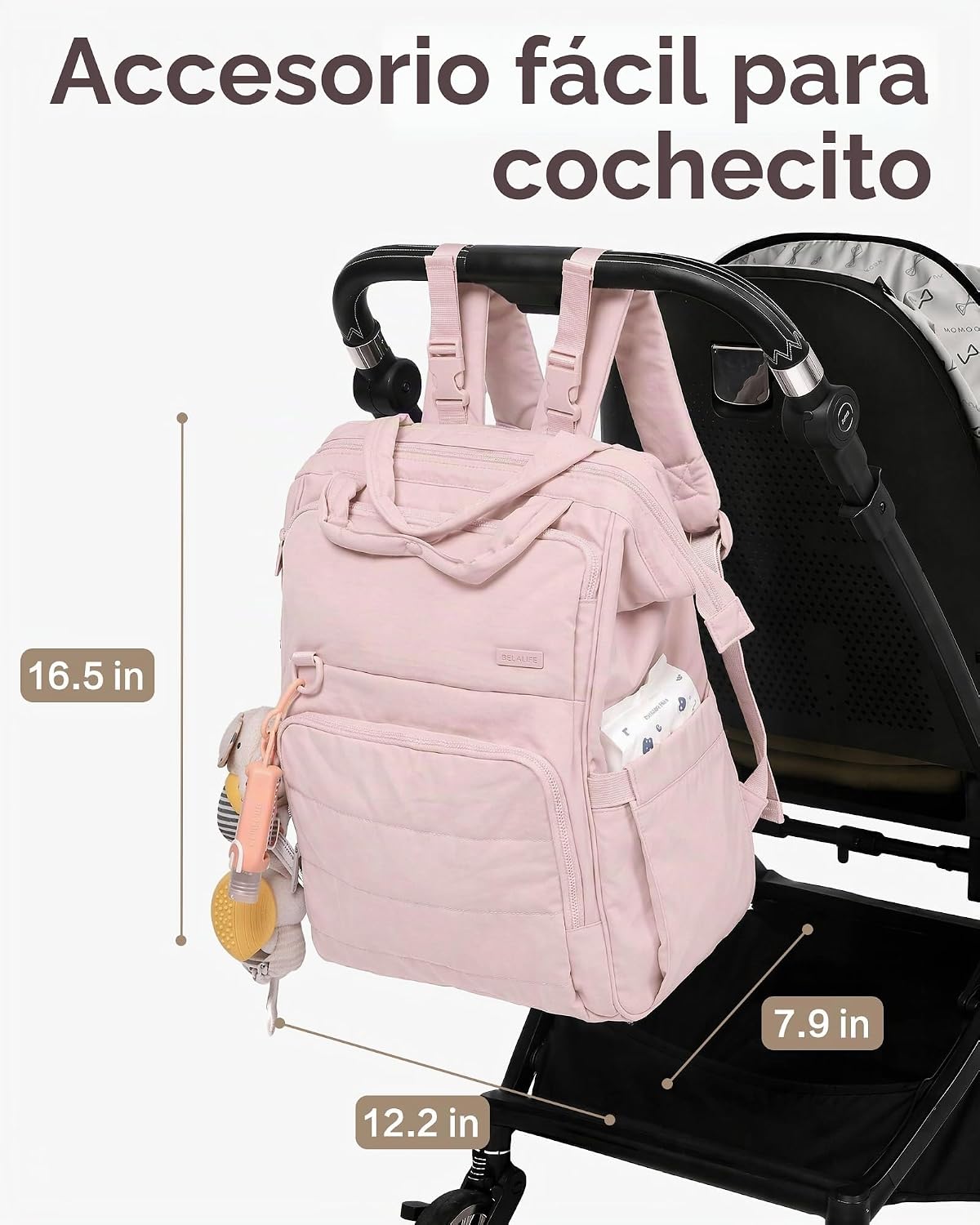 BELALIFE Mochila para pañales con cambiador, organizador para el cu...