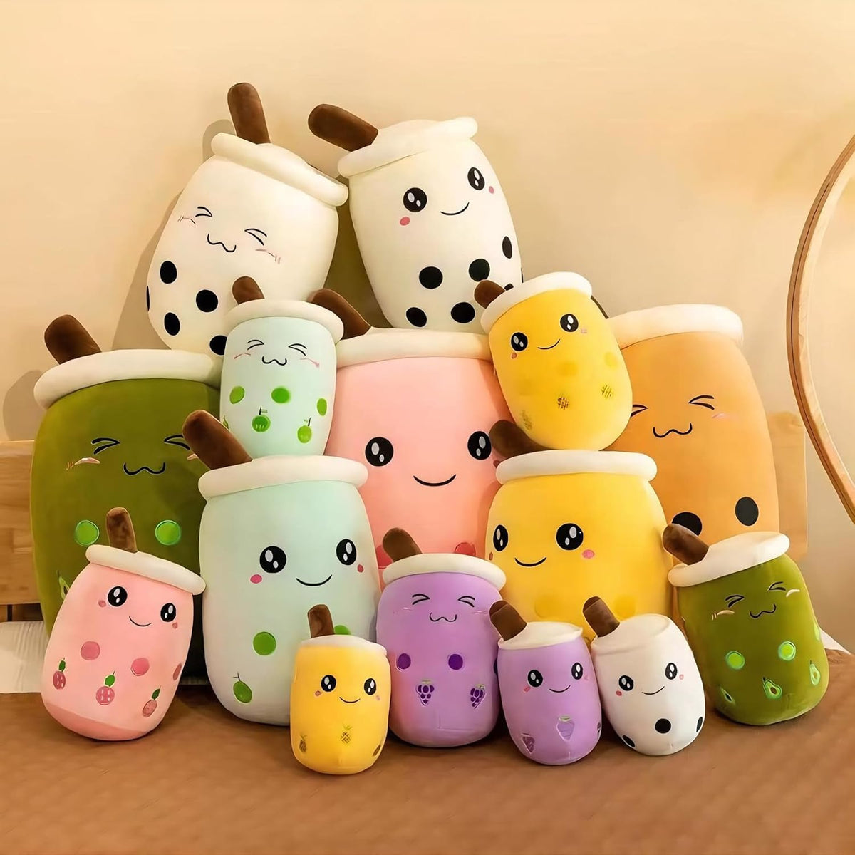 VSFNDB Boba de peluche de peluche con burbujas de té de peluche, ju...